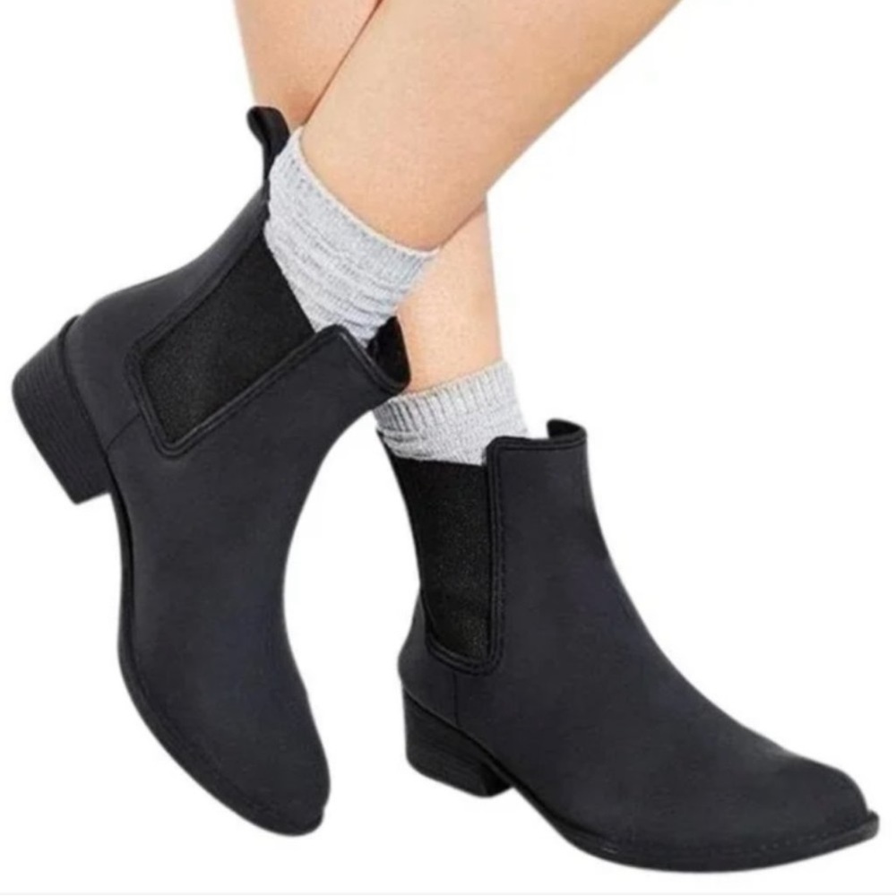 Jeffrey Campbell Havana Last Stormy Booties Waterproof Rubber Black Sz 9